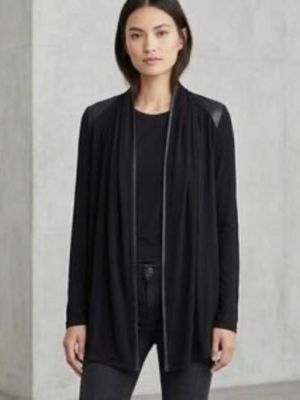 41 Hawthorn Sherwood Leather Drape Cardigan